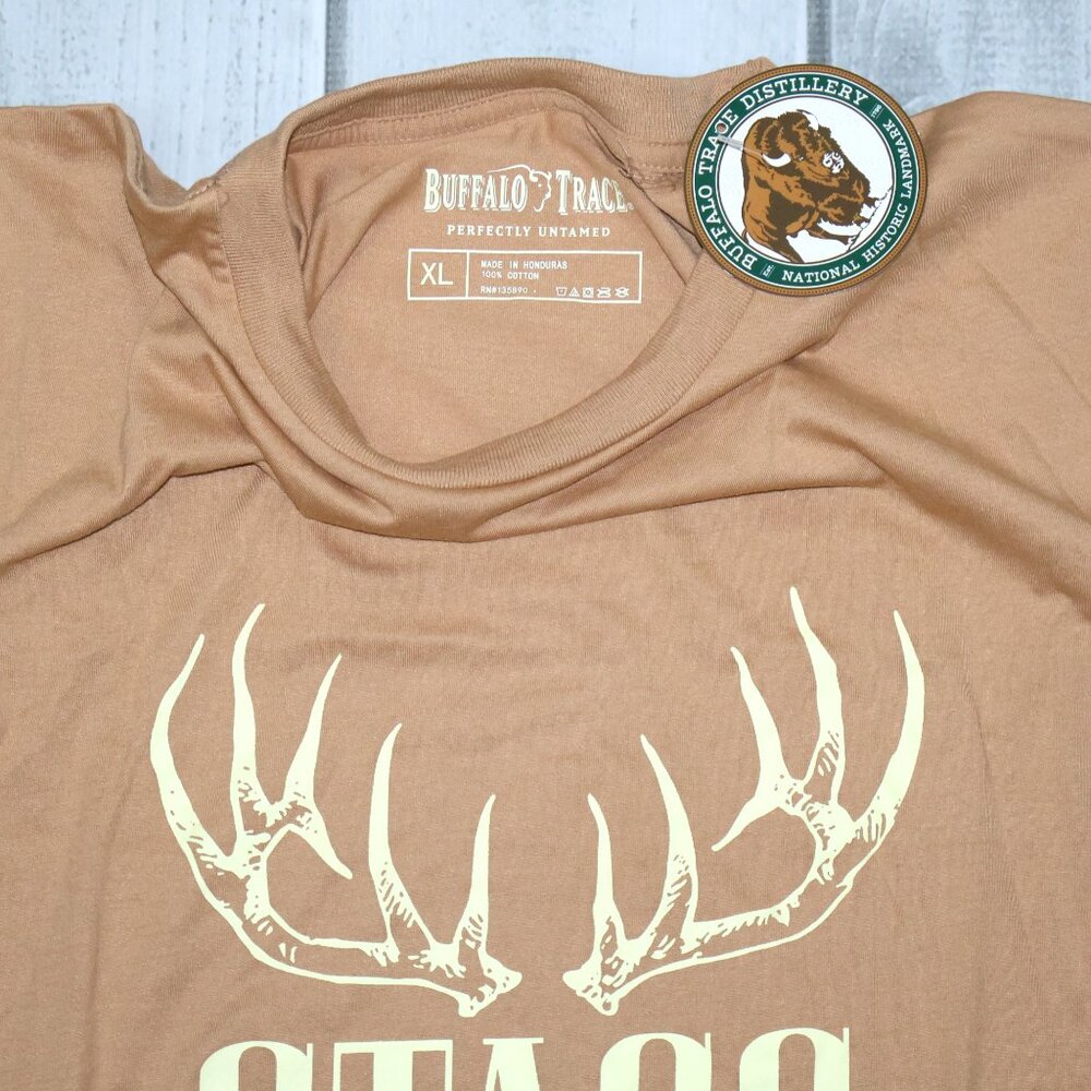 NEW Buffalo Trace Distillery Stagg Antlers Bourbon T-Shirt - Picture 3 of 5